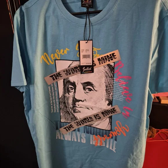 Blue Graphic T-Shirt for Men - Picture 1 of 3